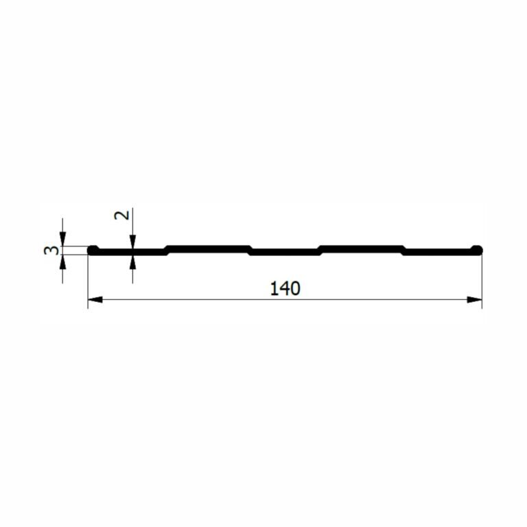 rysunek techniczny profilu wewnętrznego kontenera 140 mm